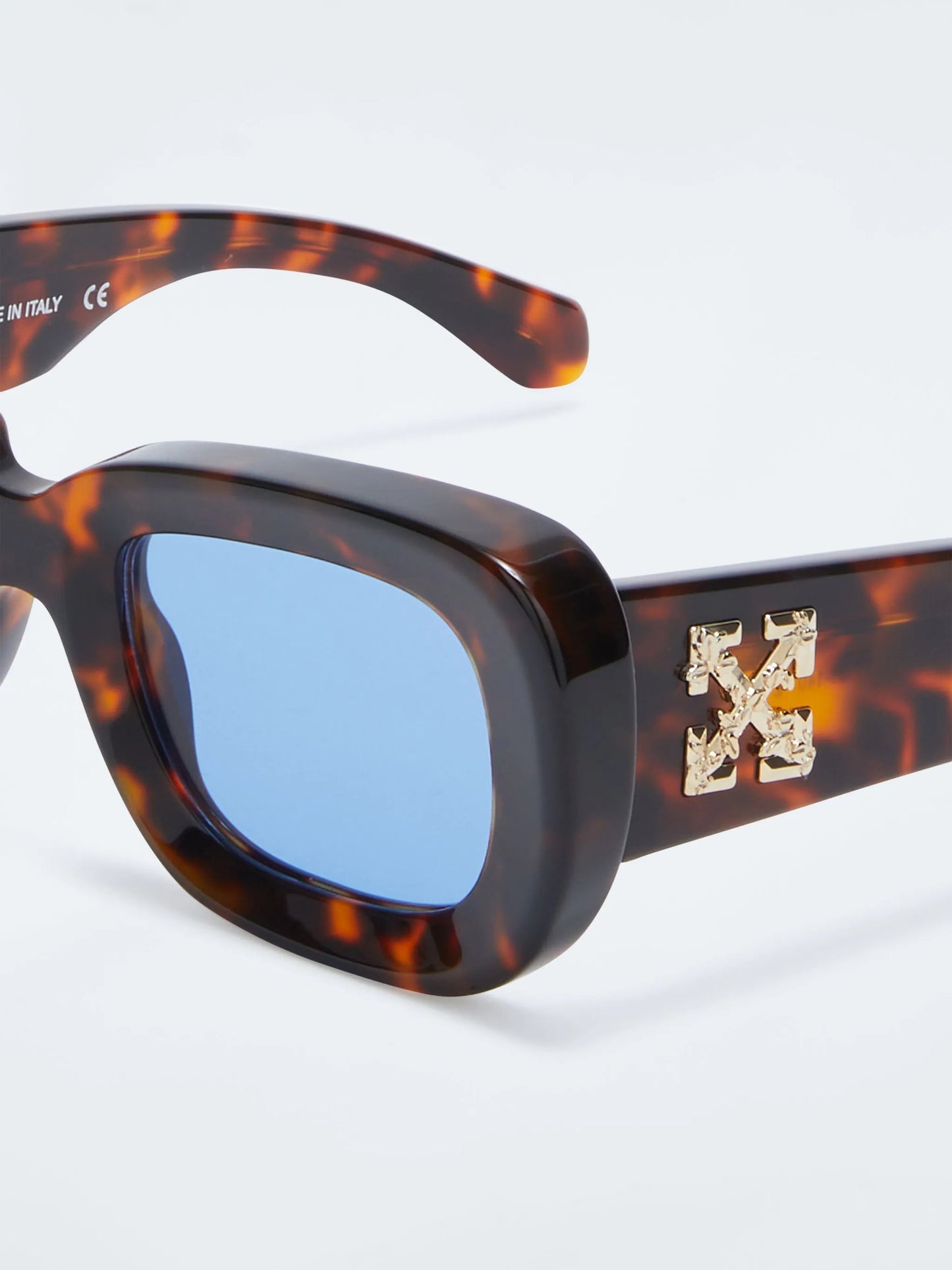 Off-White Carrara 50MM Oval Sunglasses Havana Blue