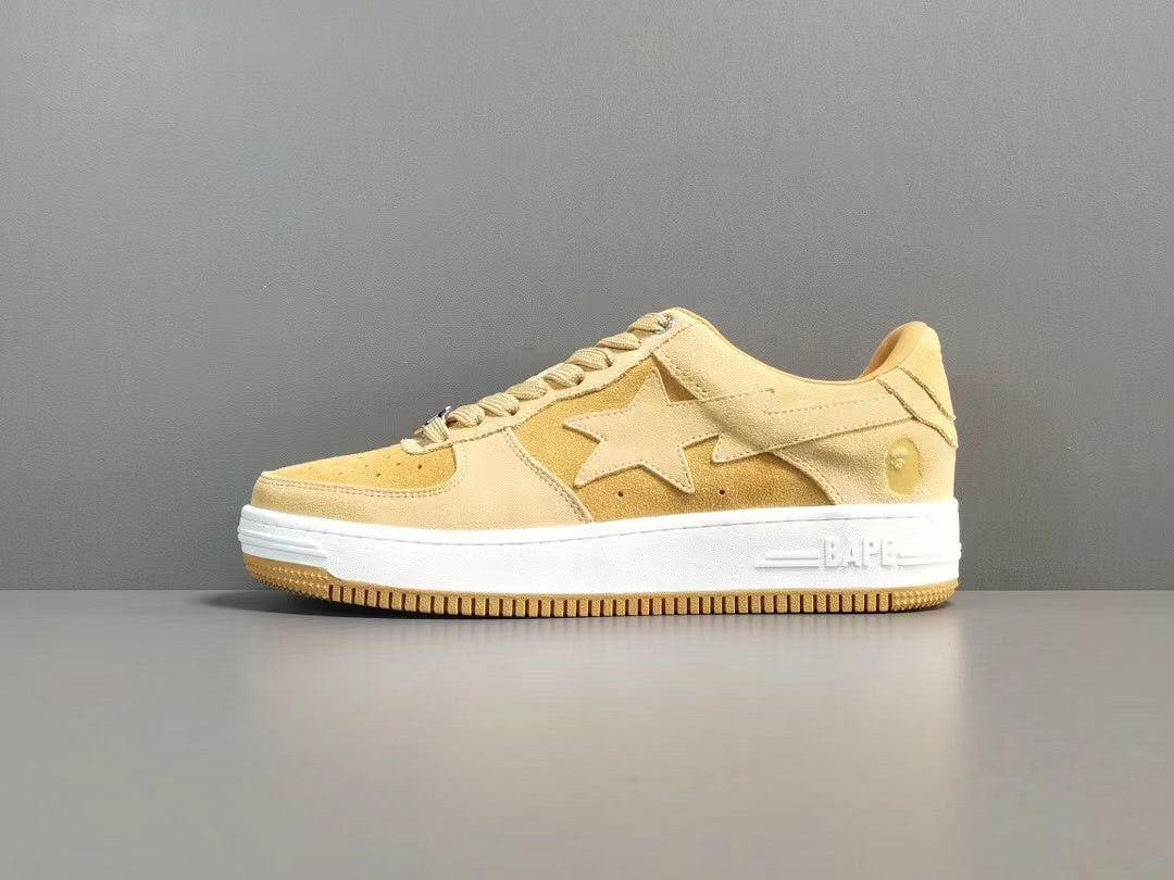 A Bathing Ape Bape Sta Low Beige suede