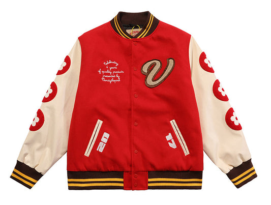 Vandy The Pink 4 Year Anniversary Varsity Jacket "Red Burguer"