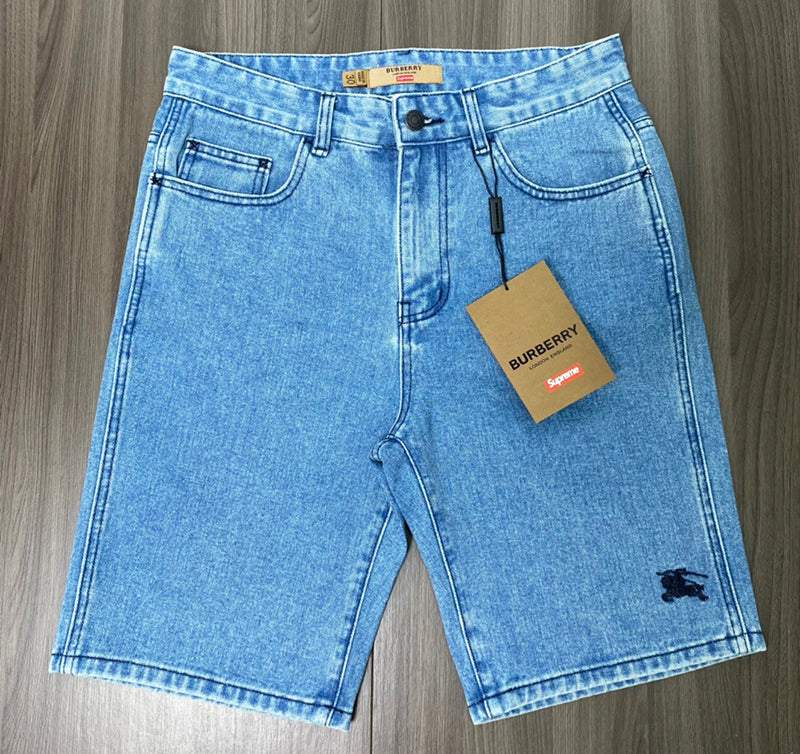 Supreme Burberry Denim Short Washed Blue