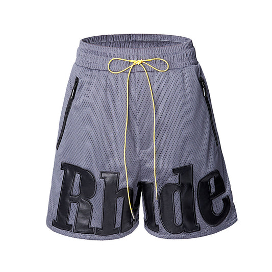 Rhude Rh Logo Shorts Mesh Grey