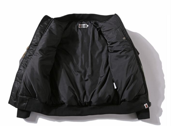 BAPE Undefeated Woodland Camo Sleeve Capsule Shark MA1 Bomber Flight Jacket Black/Green
