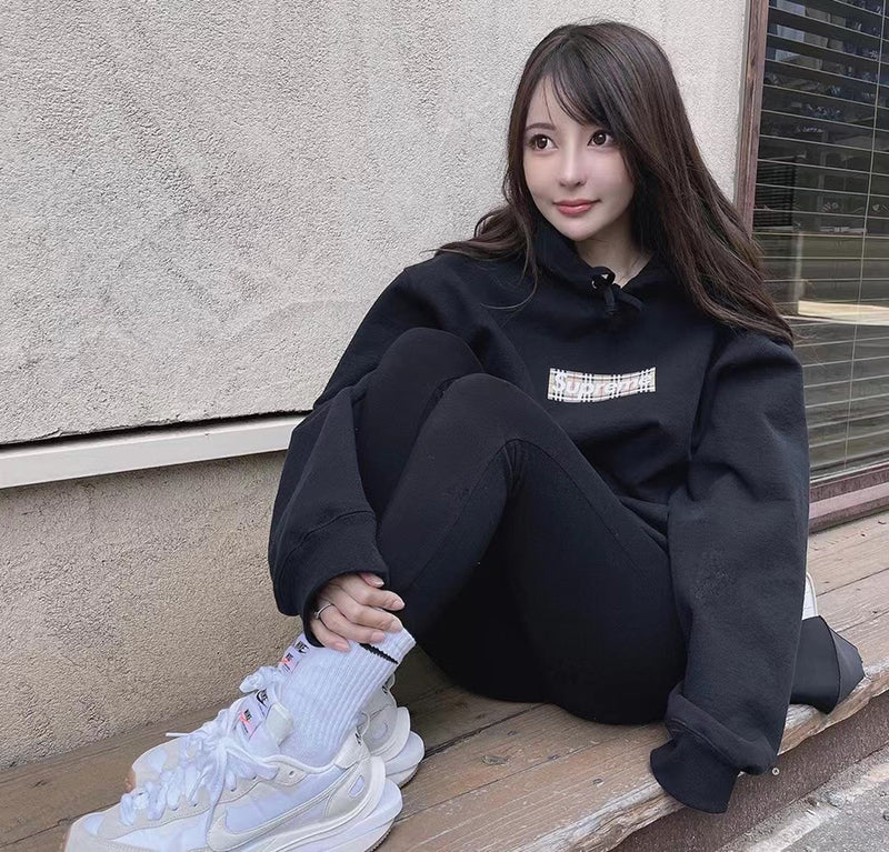 Supreme Burberry Box Logo Hooded Sweatshirt Light Pink