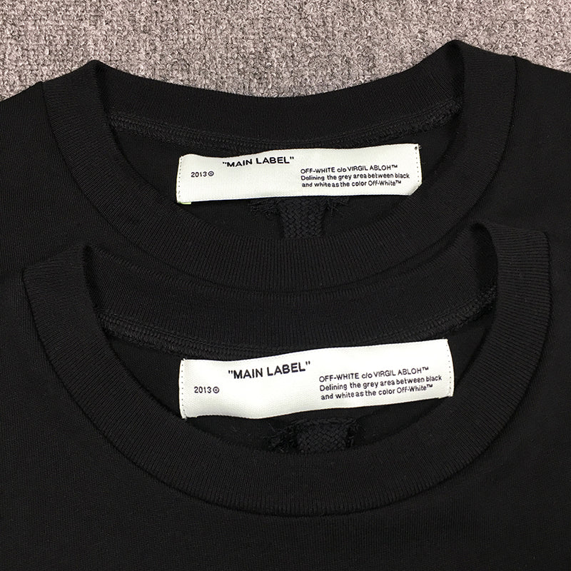 OFF WHITE 20SS Golden Ratio Arrow Graffiti T shirt Black