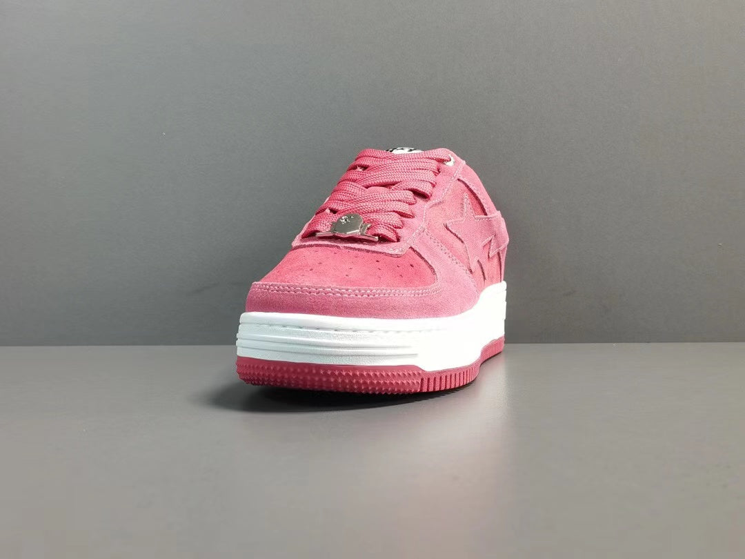 A Bathing Ape Bape Sta Low Pink suede