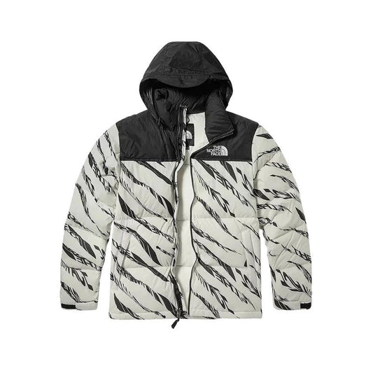 THE NORTH FACE 1996 NUPSET ZEBRA LOGO PATTERN JACKET WHITE