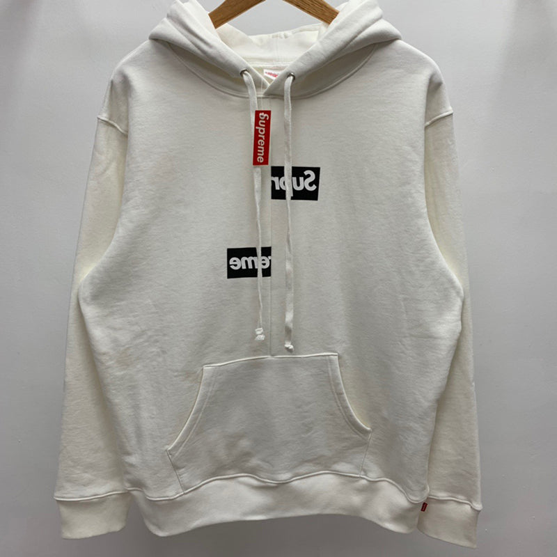 Supreme Comme des Garcons SHIRT Split Box Logo Hooded Sweatshirt White