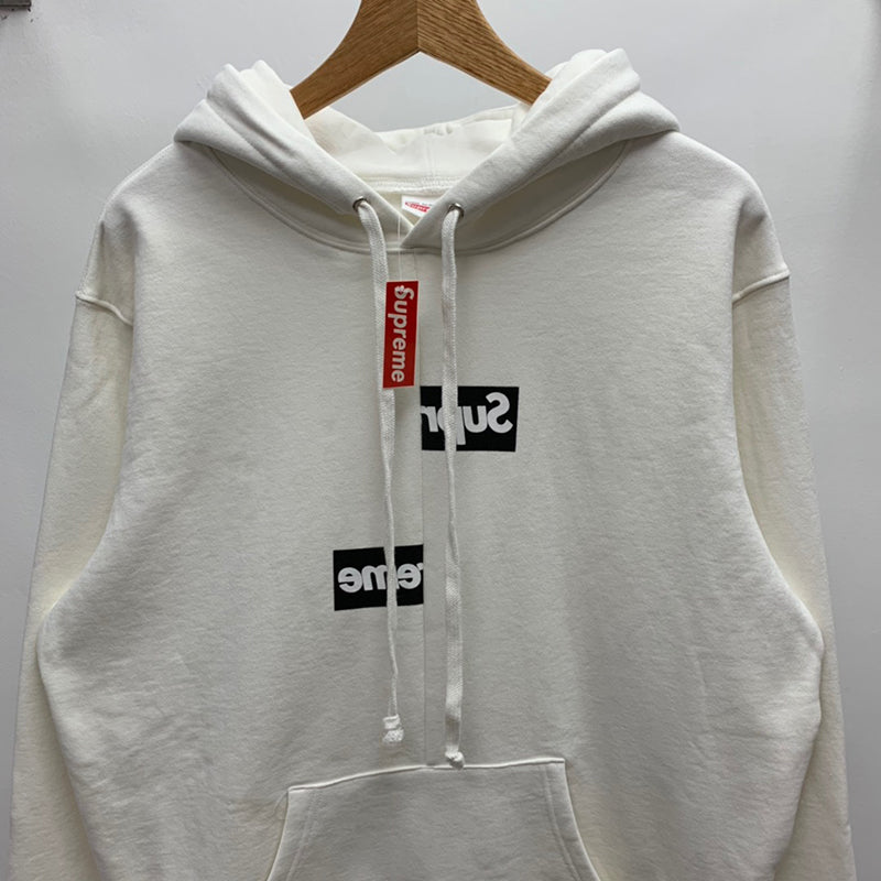 Supreme Comme des Garcons SHIRT Split Box Logo Hooded Sweatshirt White