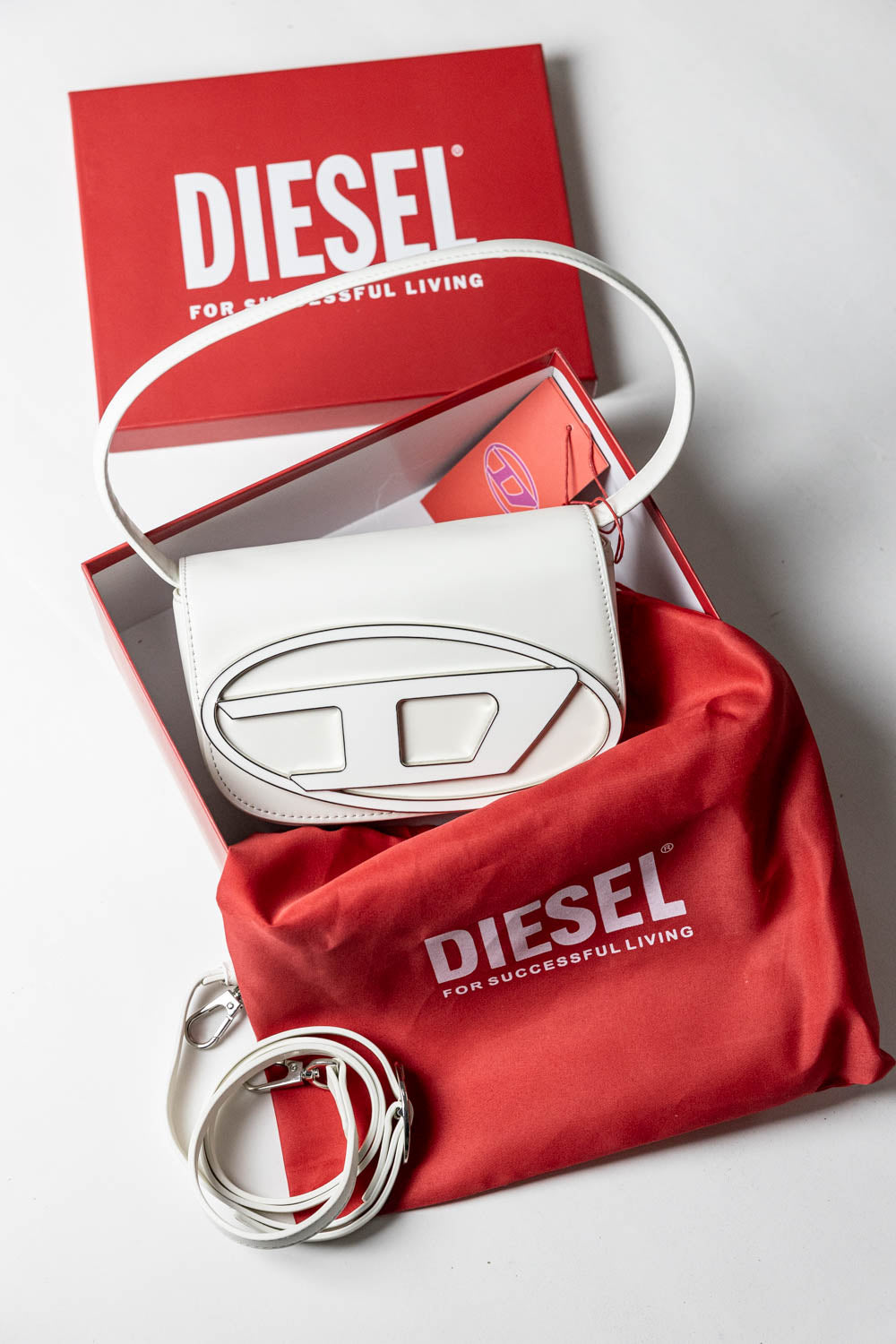 Diesel 1DR Shoulder Bag in White