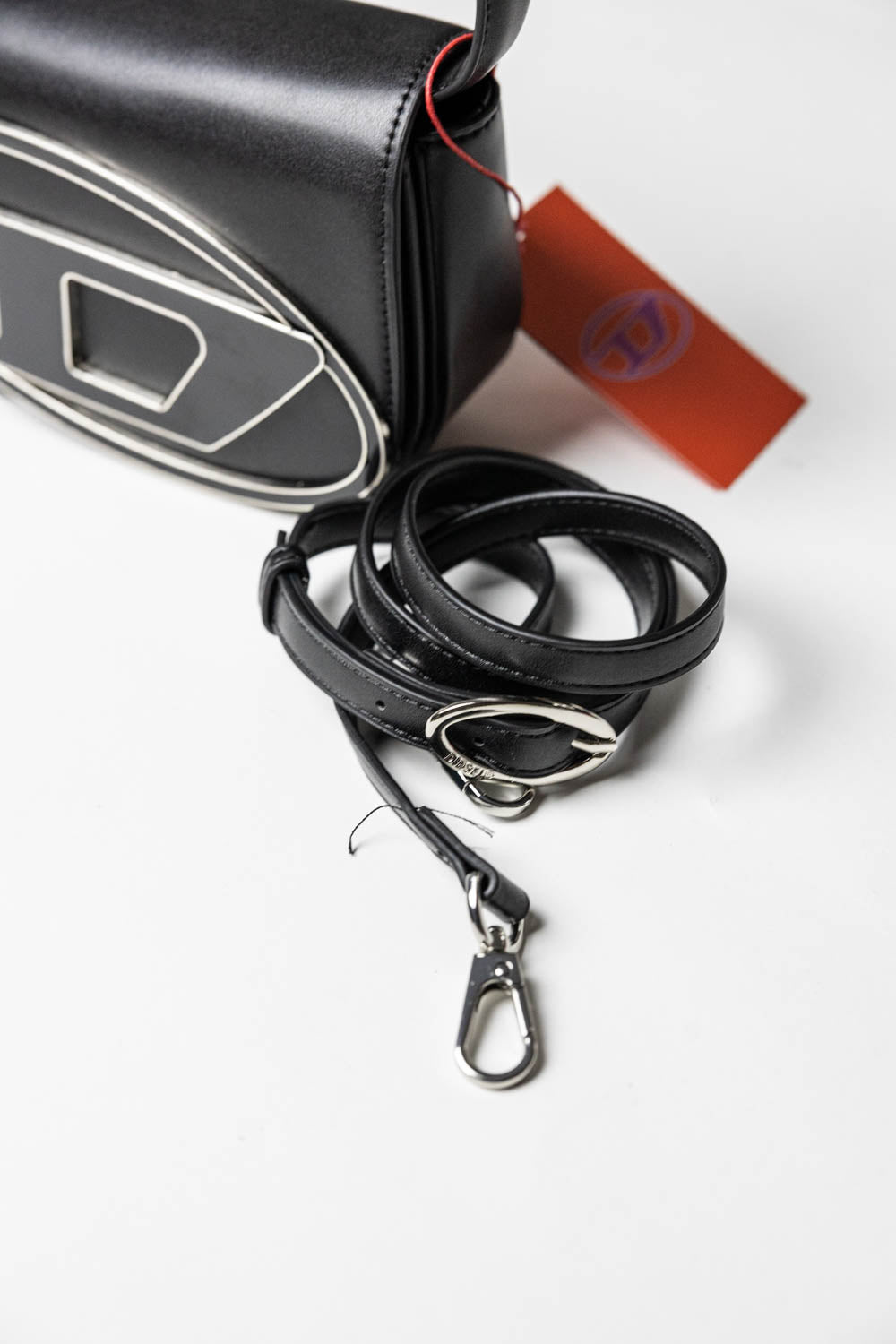 Diesel 1DR Iconic Bag D Logo Plaque Black