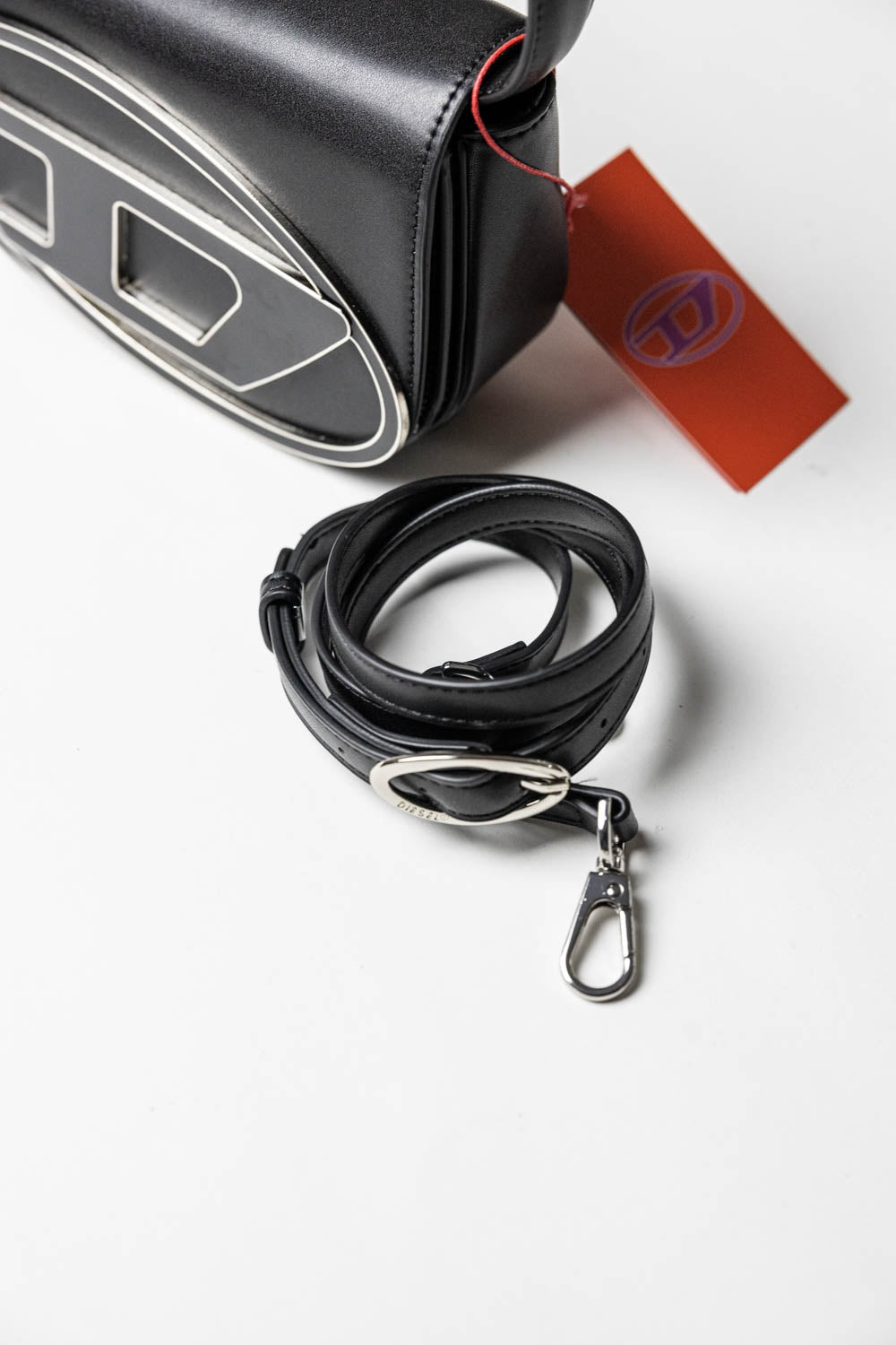 Diesel 1DR Iconic Bag D Logo Plaque Black