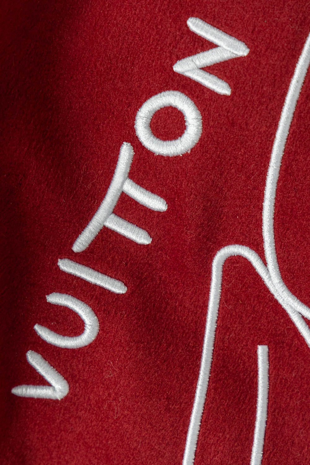 RED LEATHER BOMBER VARSITY JACKET | LOUIS VUITTON