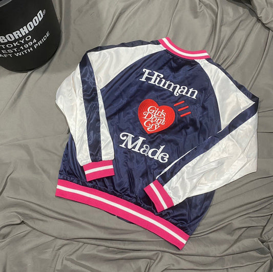 Human Made Girls Dont Cry Satin Varsity Jacket