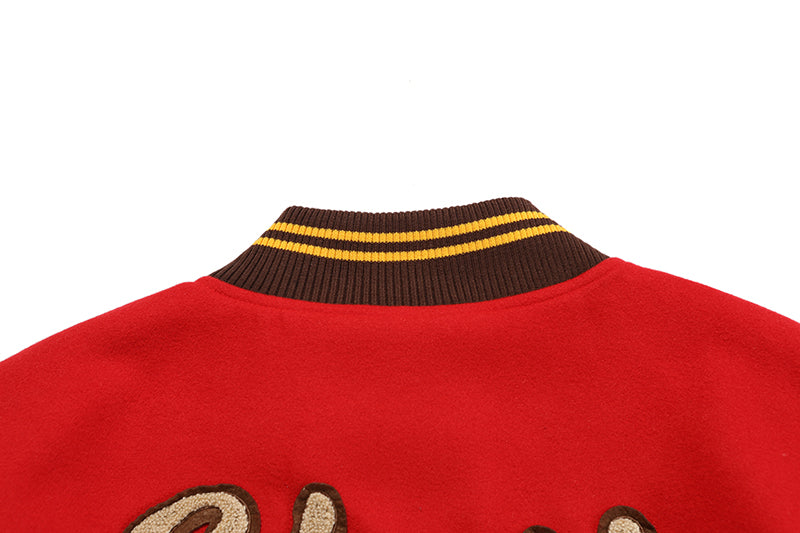 Vandy The Pink 4 Year Anniversary Varsity Jacket "Red Burguer"