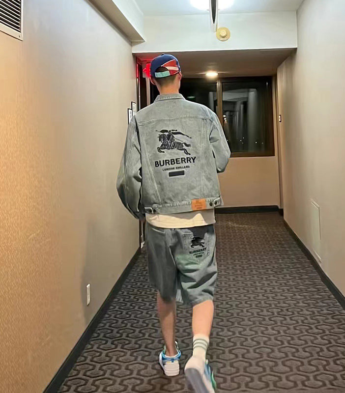 Supreme Burberry Denim Short Washed Blue