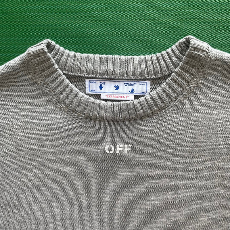 Off-White Diag Arrows Knit Sweater Olive / Orange