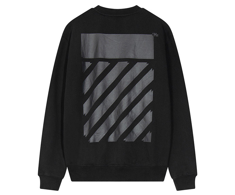 OFF-WHITE RUBBER STRIPES SKATE CREW SWEAT Black