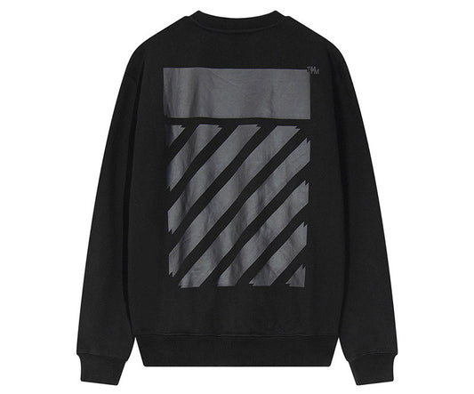 OFF-WHITE RUBBER STRIPES SKATE CREW SWEAT Black