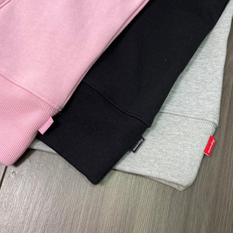 Supreme Burberry Box Logo Hooded Sweatshirt Heather Grey
