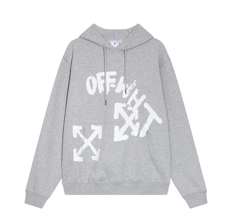 OFF-WHITE Black Paint Script Skate Hoodie Black