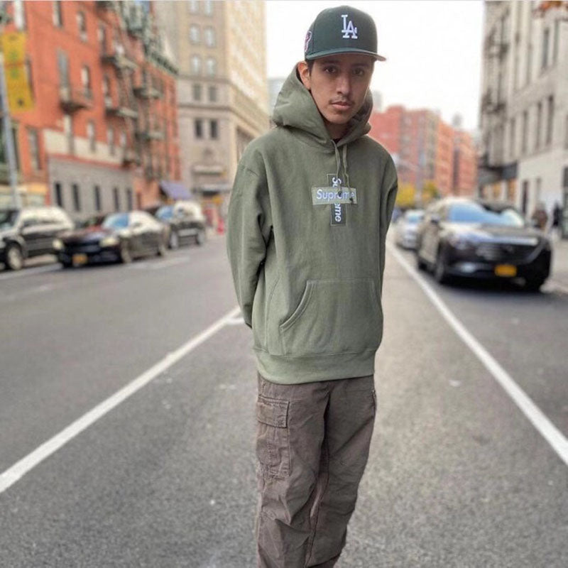 Supreme Cross Box Logo Hooded Sweatshirt