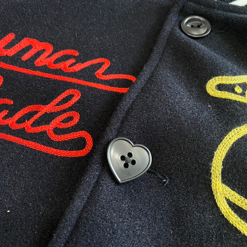 Human Made Duck Navy Blue and Grey Varsity Jacket