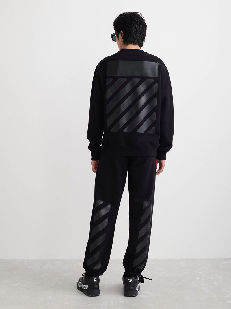 OFF-WHITE RUBBER STRIPES SKATE CREW SWEAT Black
