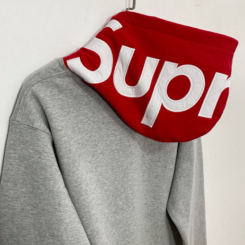 Supreme Contrast Hooded Sweatshirt Heather Grey