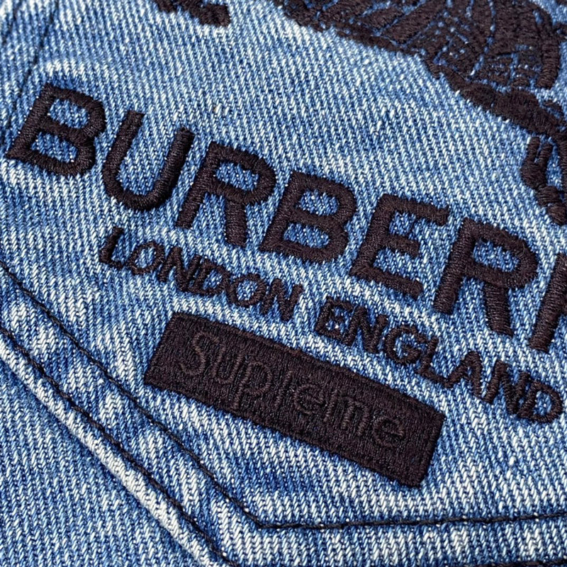 Supreme Burberry Denim Short Washed Blue