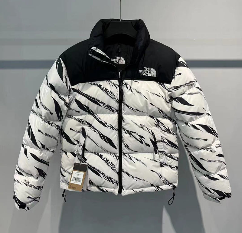 THE NORTH FACE 1996 NUPSET ZEBRA LOGO PATTERN JACKET WHITE