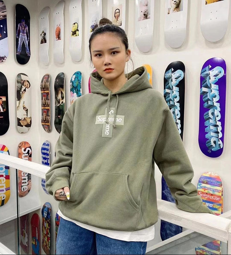 Supreme Cross Box Logo Hooded Sweatshirt