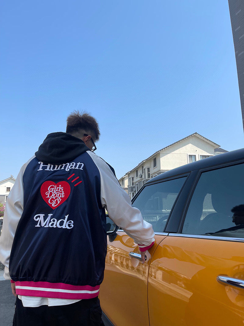 Human Made Girls Dont Cry Satin Varsity Jacket