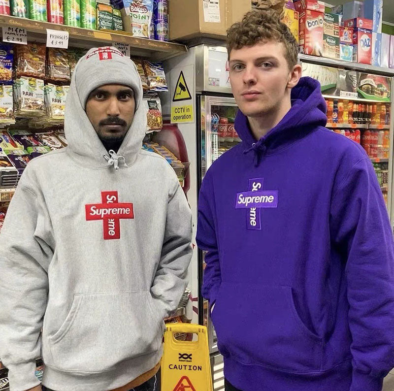 Supreme Cross Box Logo Hooded Sweatshirt