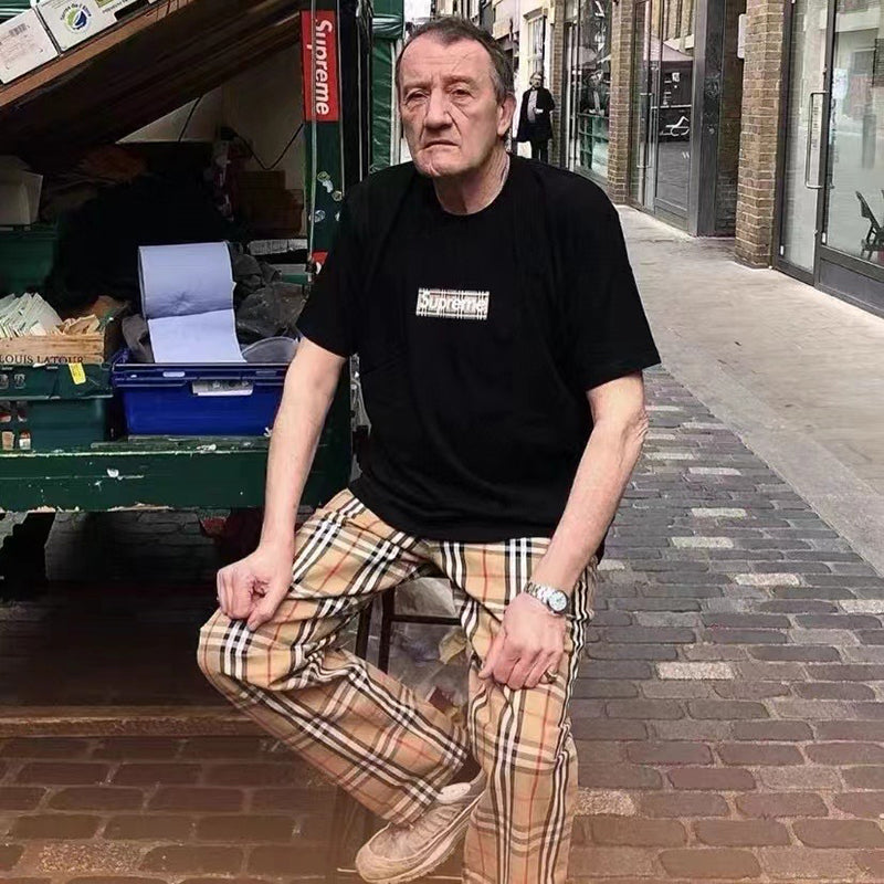 Supreme Burberry Box Logo Tee Black