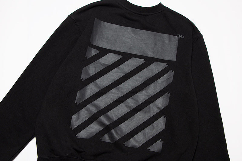 OFF-WHITE RUBBER STRIPES SKATE CREW SWEAT Black