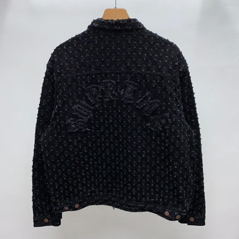 Supreme Hole Punch Denim Trucker Jacket BLACK