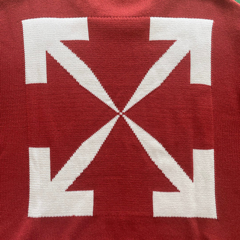Off-White Diag Arrows Knit Sweater Black Red