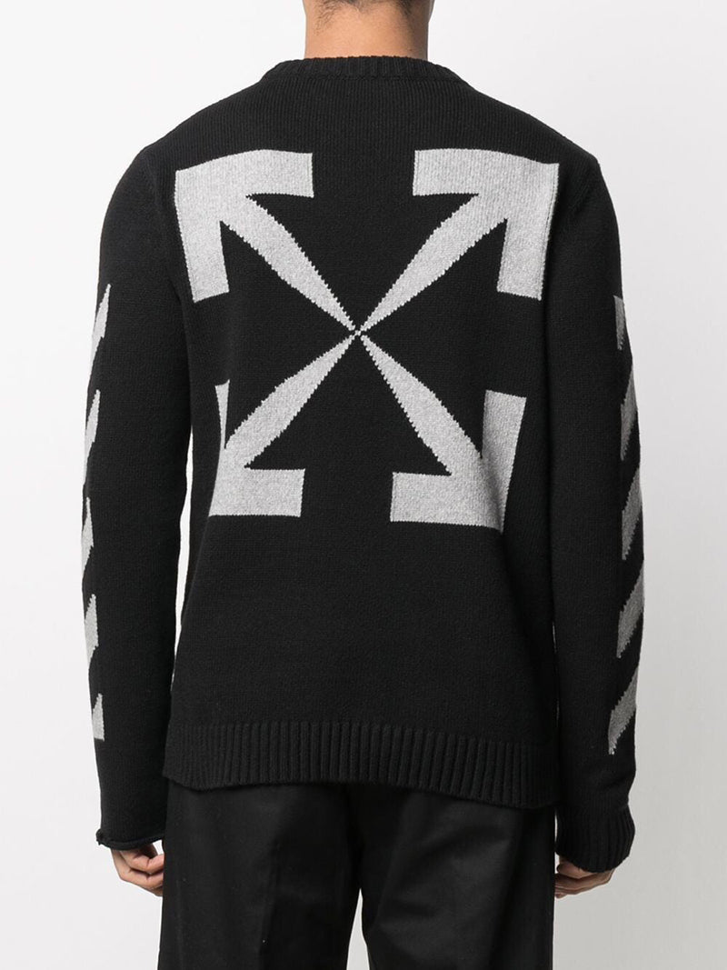 Off-White Diag Arrows Knit Sweater Black Red