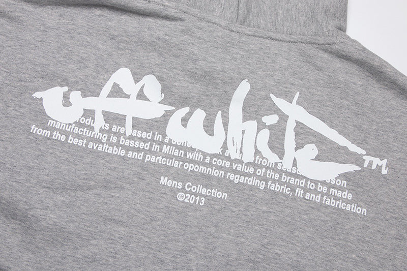 OFF-WHITE Black Paint Script Skate Hoodie Grey