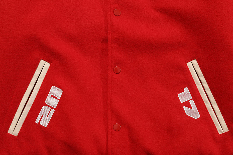 Vandy The Pink 4 Year Anniversary Varsity Jacket "Red Burguer"