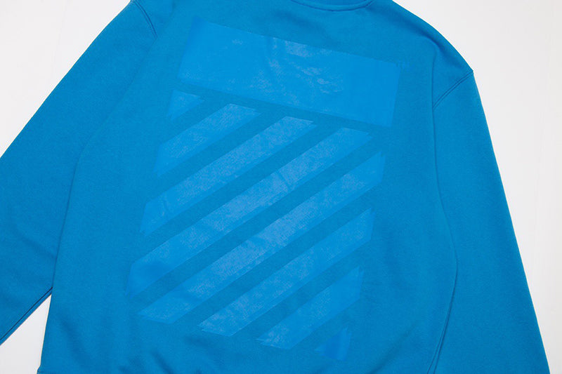 OFF-WHITE RUBBER STRIPES SKATE CREW SWEAT Cyan