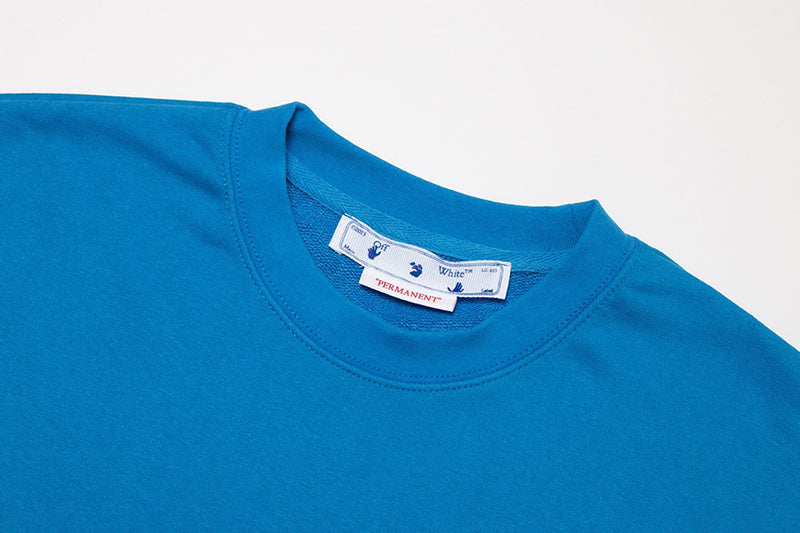 OFF-WHITE RUBBER STRIPES SKATE CREW SWEAT Cyan