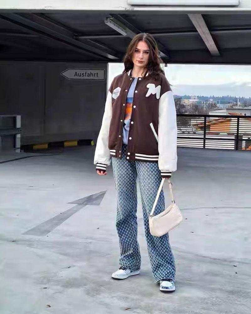 Madison Wisoonsty Varsity Jacket Brown