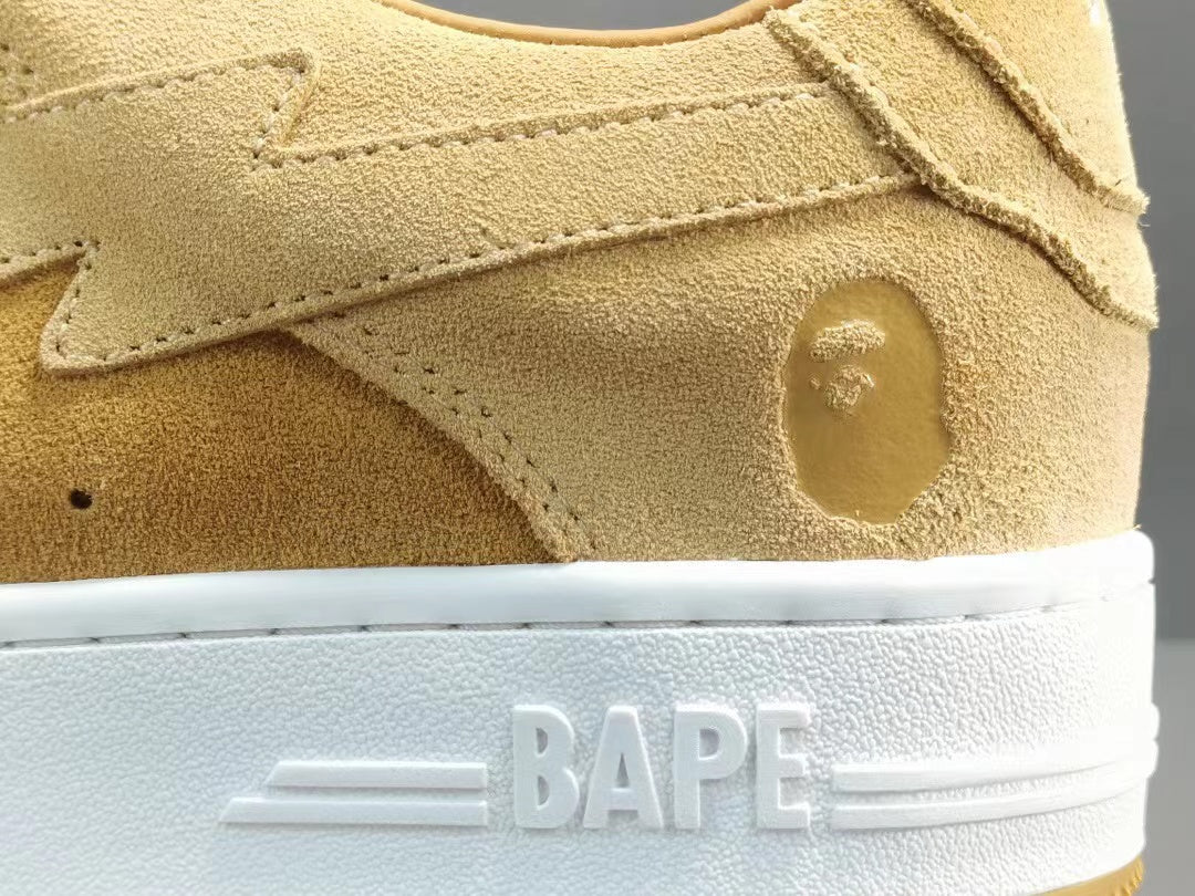 A Bathing Ape Bape Sta Low Beige suede