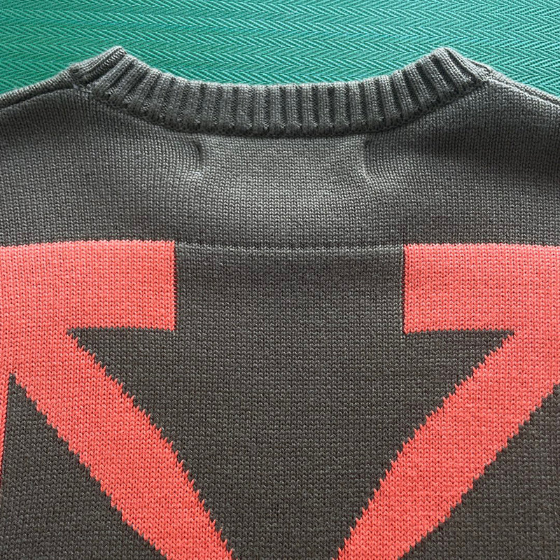 Off-White Diag Arrows Knit Sweater Black Red