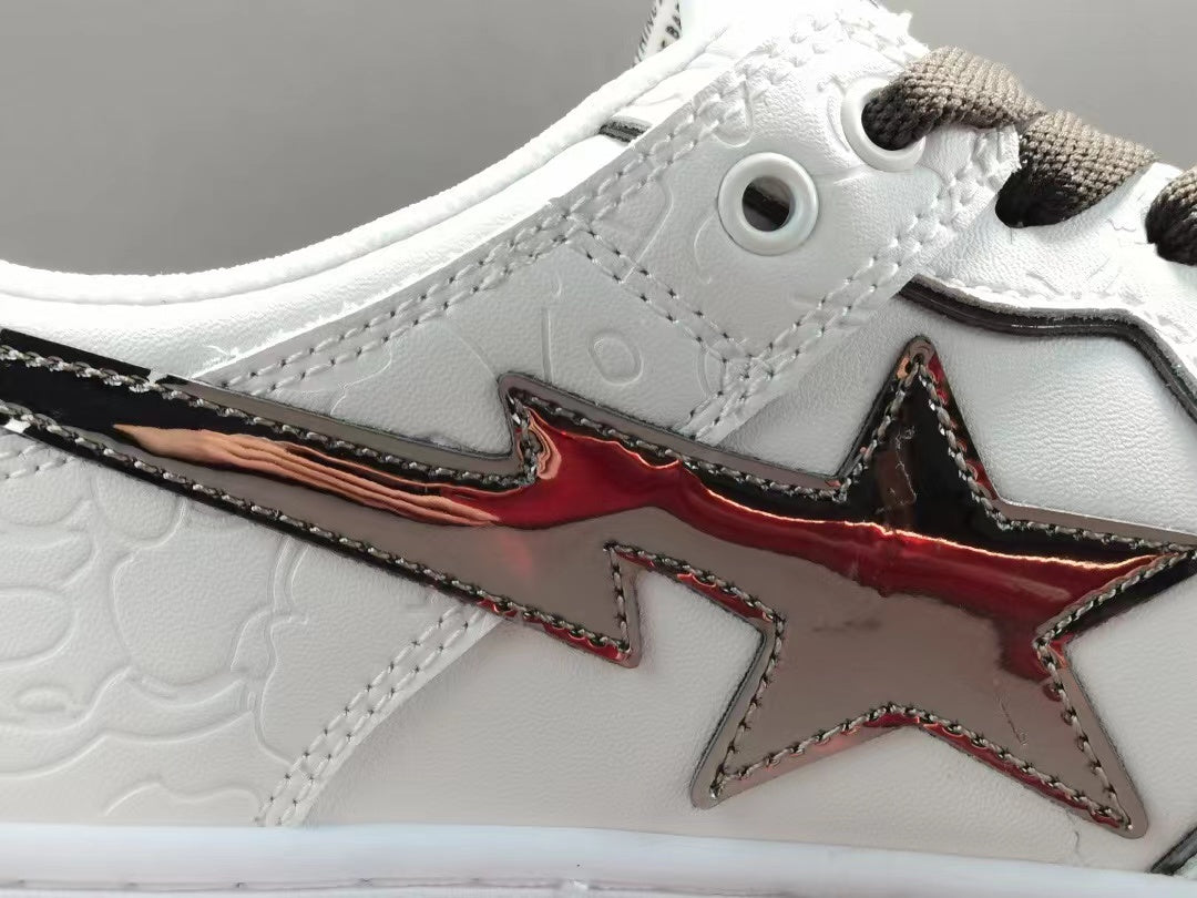 A Bathing Ape Bape SK8 Sta White Silver