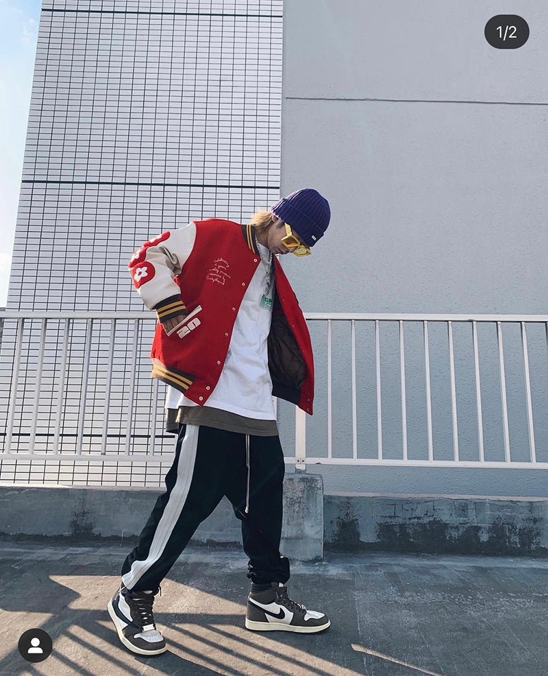 Vandy The Pink 4 Year Anniversary Varsity Jacket "Red Burguer"