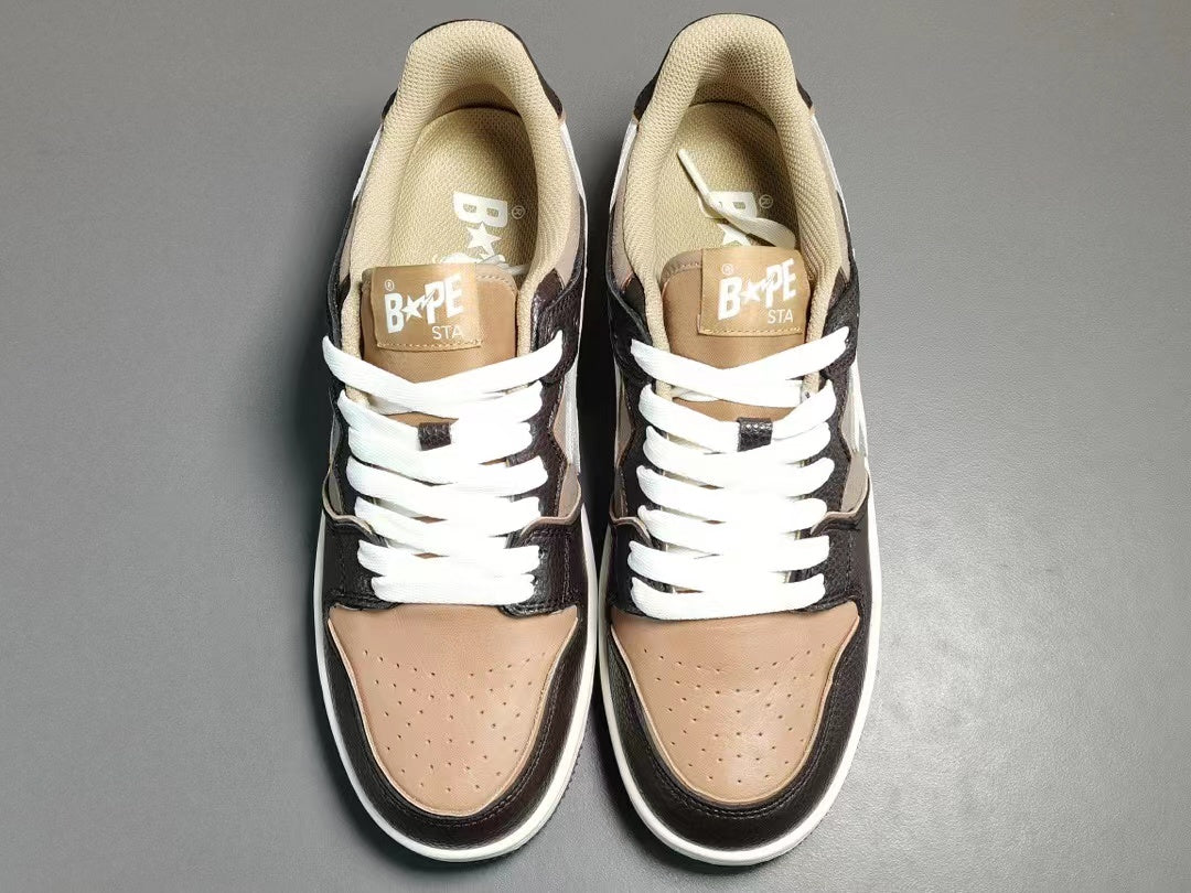 A Bathing Ape Bape SK8 Sta Brown Ivory