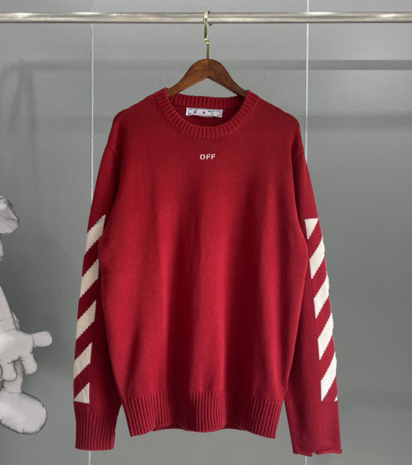 Off-White Diag Arrows Knit Sweater Black Light Grey / White