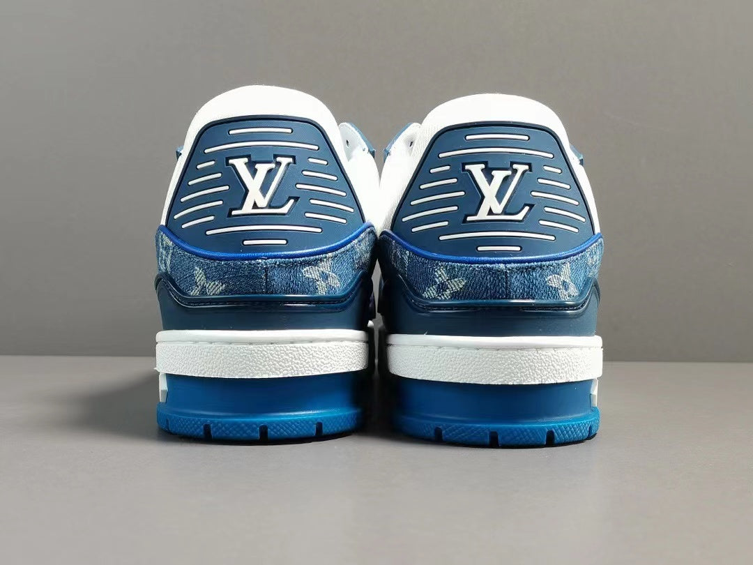 Louis Vuitton LV Trainer Monogram Denim White Blue